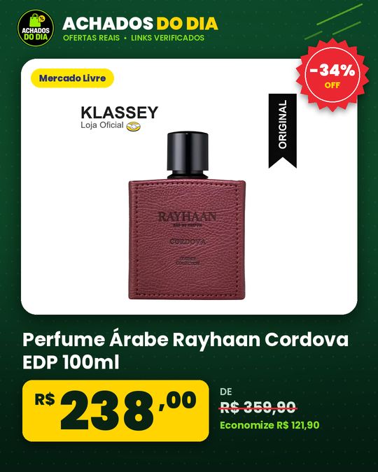 Perfume Árabe Rayhaan Cordova EDP 100ml