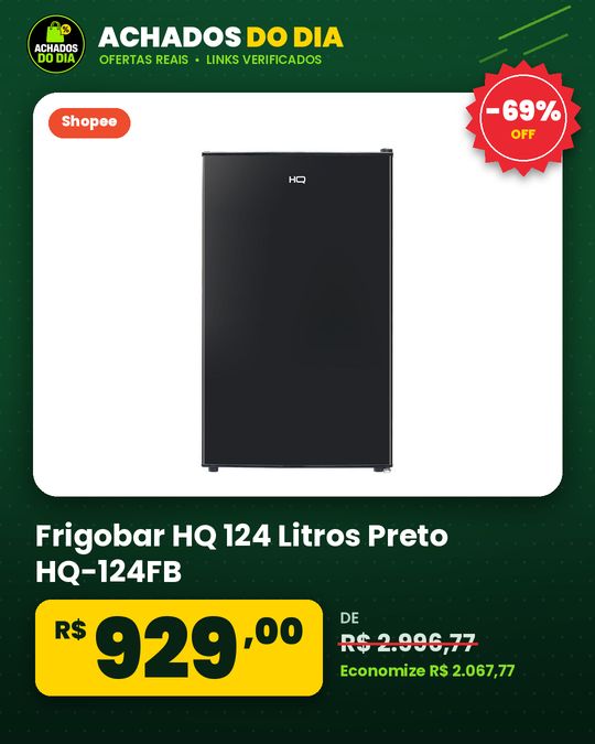 Frigobar HQ 124 Litros Preto HQ-124FB