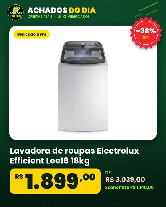 Lavadora de roupas Electrolux Efficient Lee18 18kg