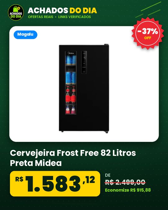 Cervejeira Frost Free 82 Litros Preta Midea