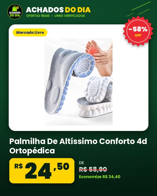 Palmilha De Altíssimo Conforto 4d Ortopédica