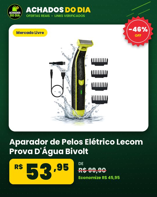 Aparador de Pelos Elétrico Lecom Prova D'Água Bivolt