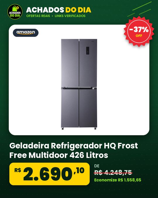 Geladeira Refrigerador HQ Frost Free Multidoor 426 Litros Prata HQ-426MDFF (220V)