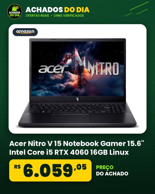 Acer Nitro V 15 Notebook Gamer 15.6" Intel Core i5 RTX 4060 16GB Linux