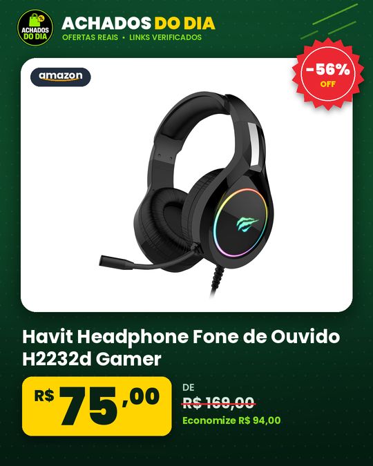 Havit Headphone Fone de Ouvido H2232d Gamer