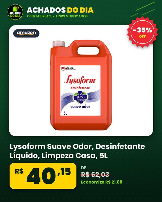 Lysoform Suave Odor, Desinfetante Líquido, Limpeza Casa, 5L