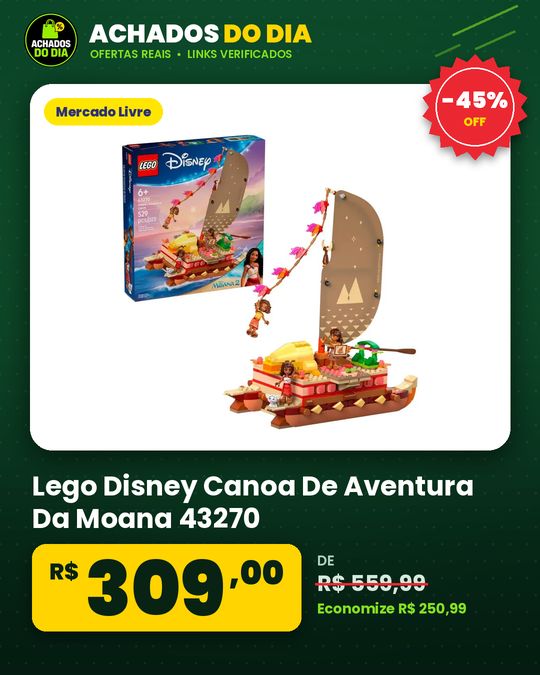 Lego Disney Canoa De Aventura Da Moana 43270