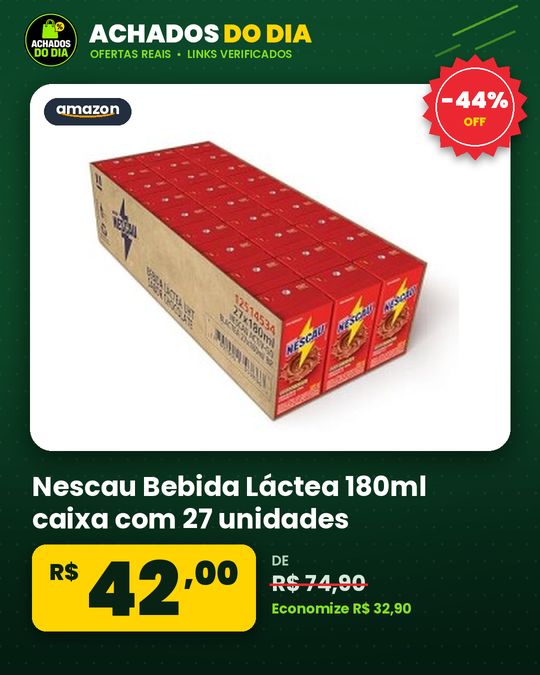Nescau Bebida Láctea 180ml caixa com 27 unidades
