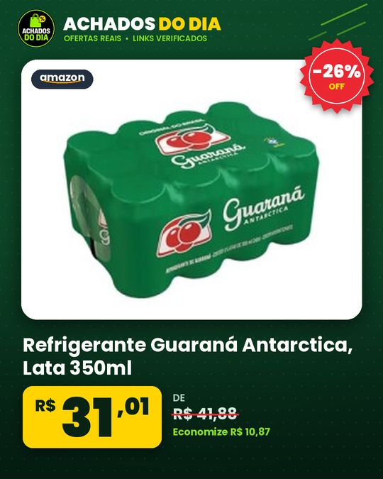 Refrigerante Guaraná Antarctica, Lata 350ml, Pack Com 12 Unidades