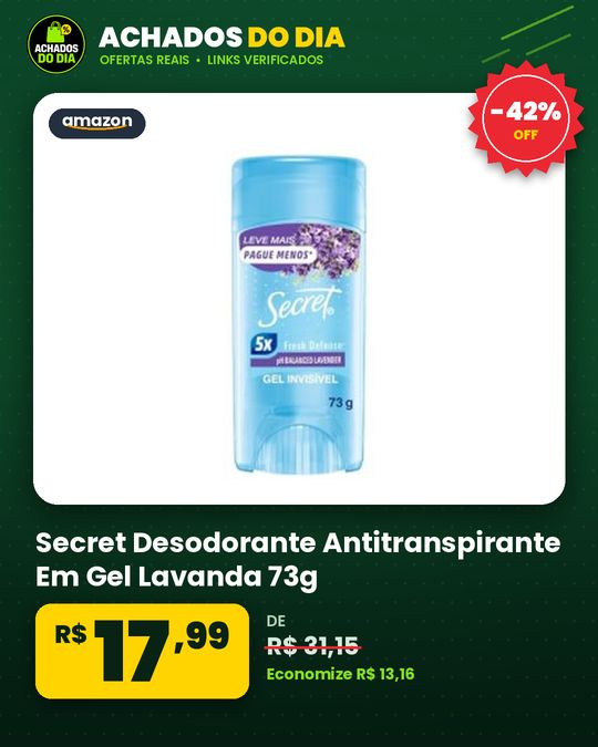 Secret Desodorante Antitranspirante Em Gel Lavanda 73g