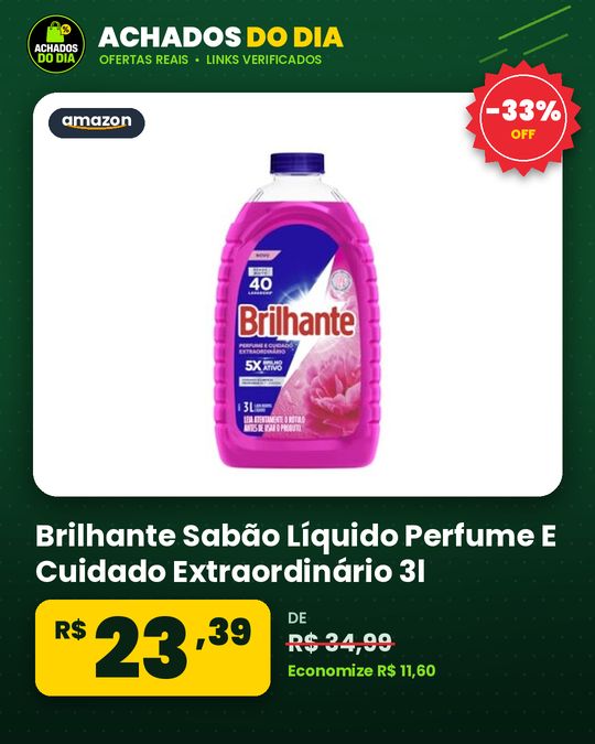 Brilhante Sabão Líquido Perfume E Cuidado Extraordinário 3l