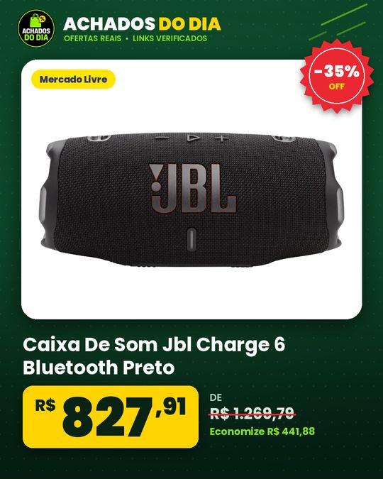 Caixa De Som Jbl Charge 6 Bluetooth Preto