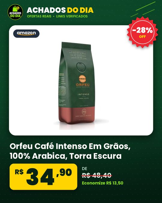 Orfeu Café Intenso Em Grãos, 100% Arabica, Torra Escura, 250g
