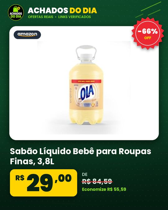 Sabão Líquido Bebê para Roupas Finas, 3,8L