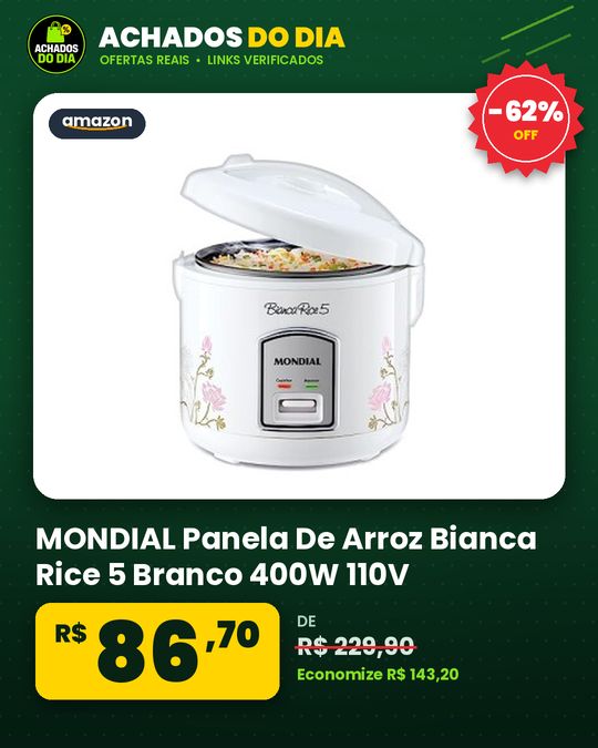 MONDIAL Panela De Arroz Bianca Rice 5 Branco 400W 110V - NPE-05-5X