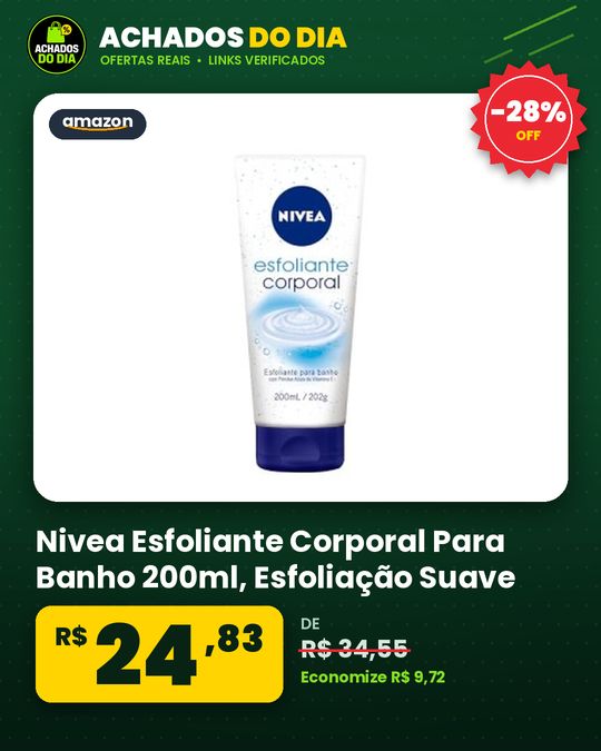 Nivea Esfoliante Corporal Para Banho 200ml, Esfoliação Suave, Remove Impurezas, Renovação Smartphone