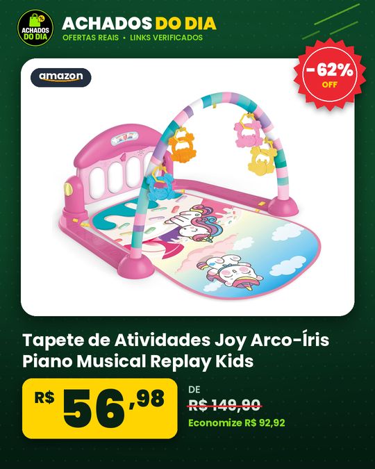 Tapete de Atividades Joy Arco-Íris Piano Musical Replay Kids