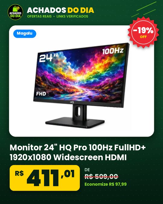 Monitor 24" HQ Pro 100Hz FullHD+ 1920x1080 Widescreen HDMI VGA VESA Ajuste de inclinação - M24100HQ