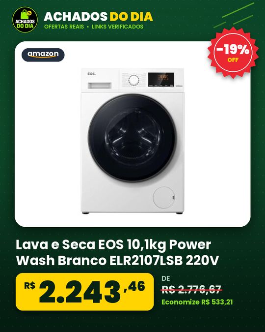 Lava e Seca EOS 10,1kg Power Wash Branco ELR2107LSB 220V