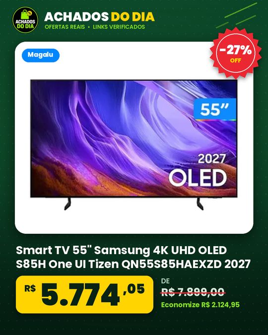 Smart TV 55" Samsung 4K UHD OLED S85H One UI Tizen QN55S85HAEXZD 2027