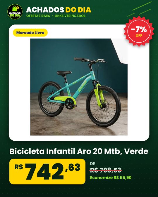 Bicicleta Infantil Aro 20 Mtb - Verde