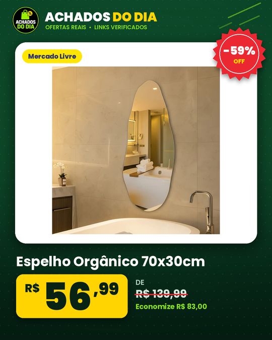 Espelho Orgânico 70x30cm