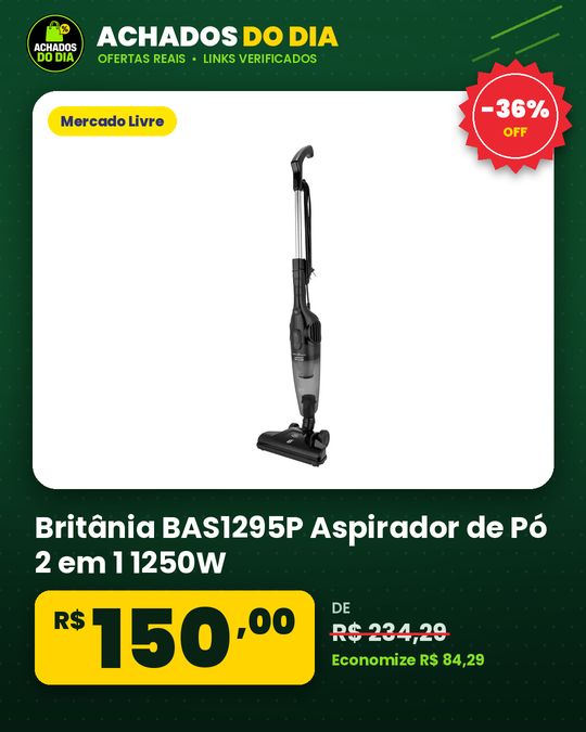Britânia BAS1295P Aspirador de Pó 2 em 1 1250W
