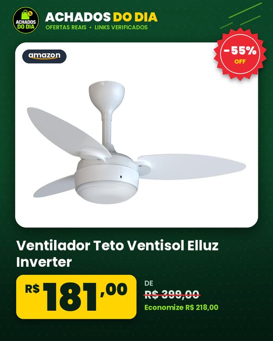 Ventilador Teto Ventisol Elluz Inverter