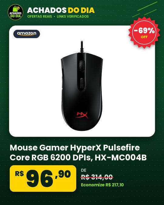 Mouse Gamer HyperX Pulsefire Core RGB 6200 DPIs - HX-MC004B