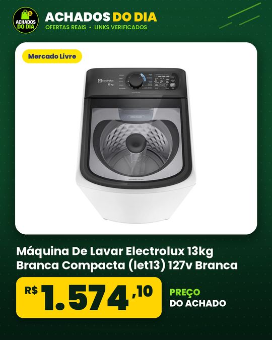 Máquina De Lavar Electrolux 13kg Branca Compacta (let13) 127v Branca