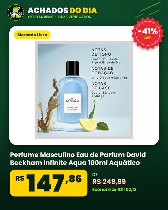 Perfume Masculino Eau de Parfum David Beckham Infinite Aqua 100ml Aquático