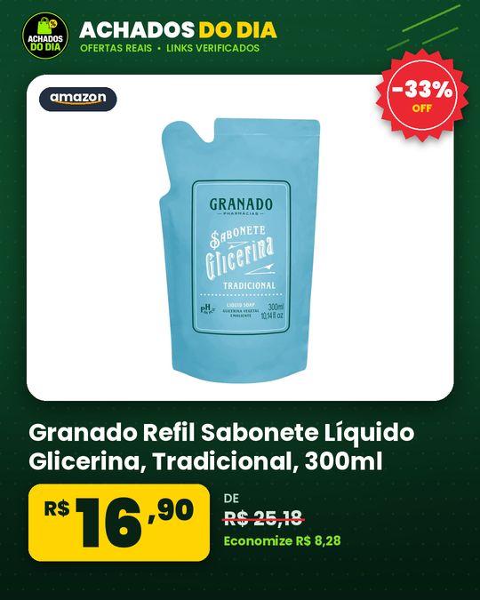 Granado Refil Sabonete Líquido Glicerina, Tradicional, 300ml