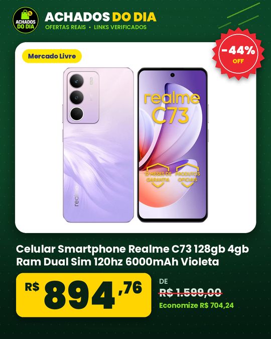 Celular Smartphone Realme C73 128gb 4gb Ram Dual Sim 120hz 6000mAh Violeta