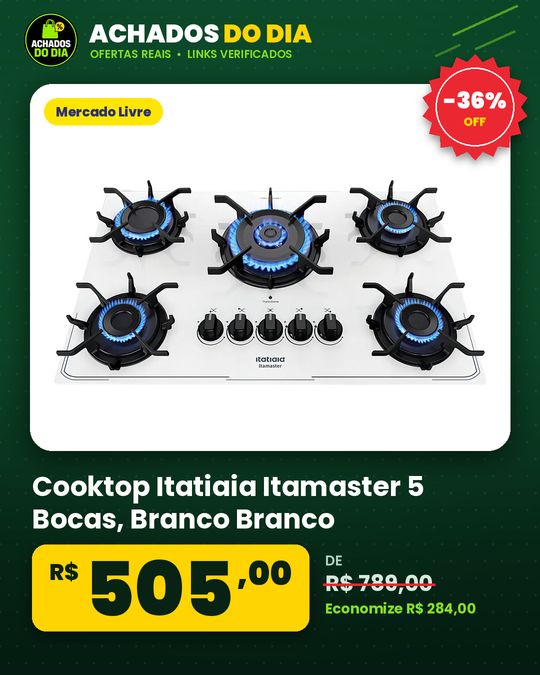 Cooktop Itatiaia Itamaster 5 Bocas - Branco Branco