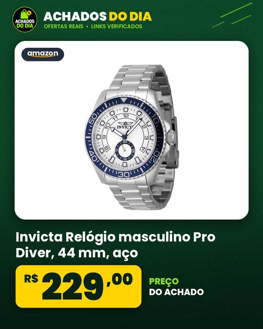 Invicta Relógio masculino Pro Diver - 44 mm, aço