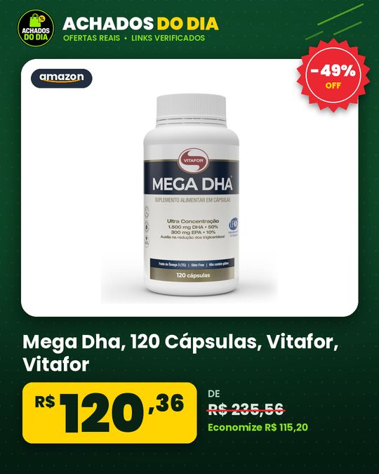 Mega Dha - 120 Cápsulas - Vitafor, Vitafor