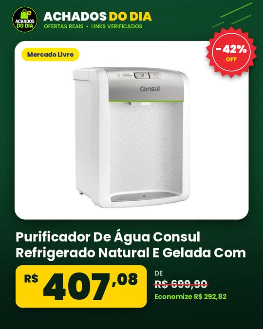 Purificador De Água Consul Refrigerado Natural E Gelada Com Proteção Antibactérias Bivolt Consul Branco