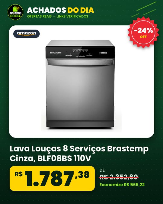 Lava Louças 8 Serviços Brastemp Cinza - BLF08BS 110V