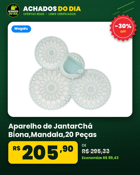Aparelho de JantarChá Biona,Mandala,20 Peças