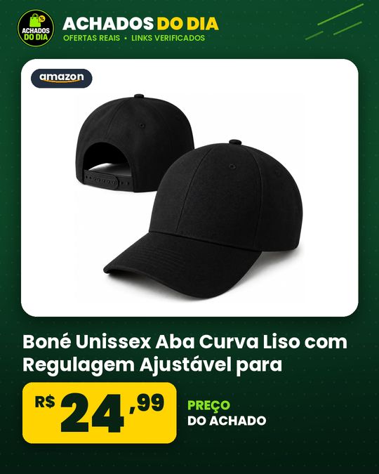 Boné Unissex Aba Curva Liso com Regulagem Ajustável para Uso Casual e Esportivo