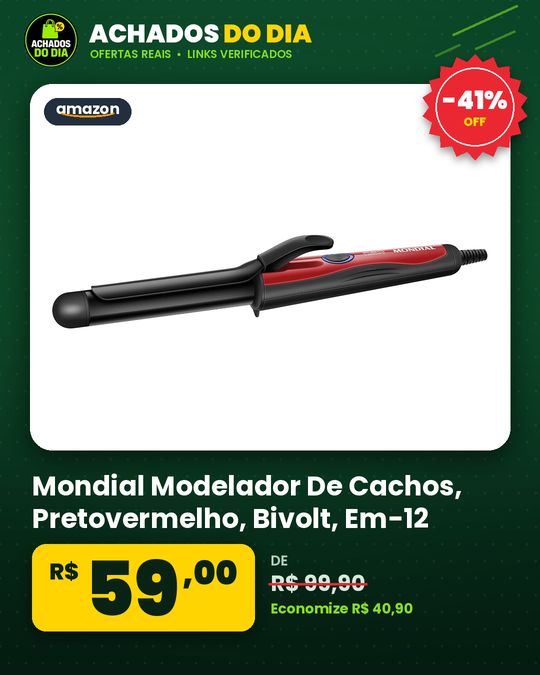 Mondial Modelador De Cachos, Pretovermelho, Bivolt - Em-12