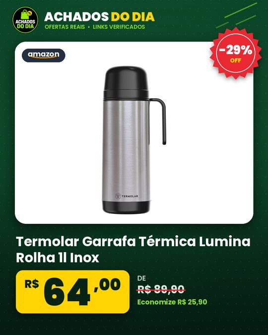 Termolar Garrafa Térmica Lumina Rolha 1l Inox
