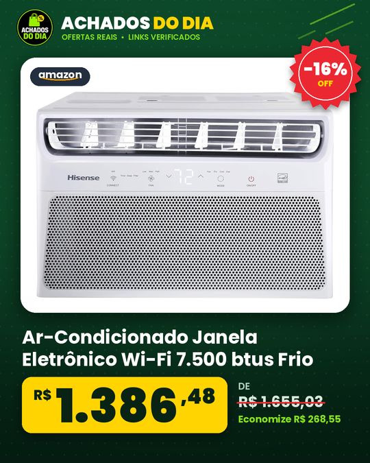Ar-Condicionado Janela Eletrônico Wi-Fi 7.500 btus Frio 127V AW-08CWBRVGU02 Hisense