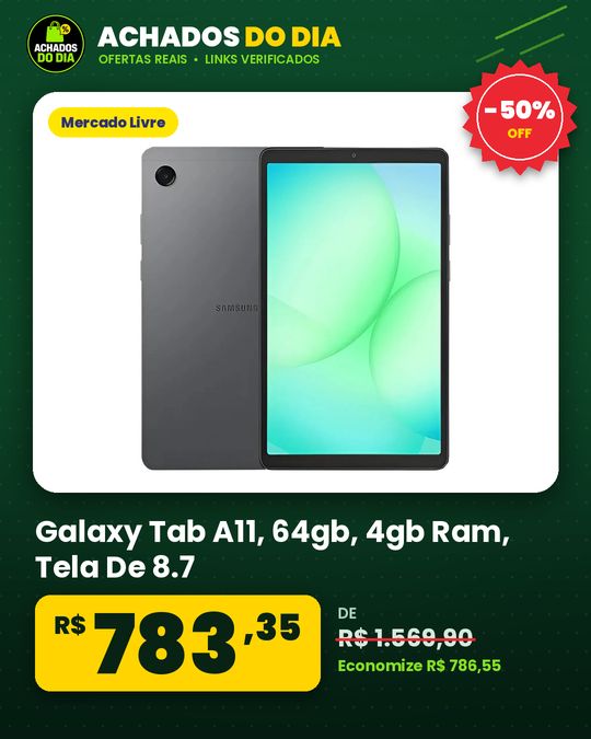 Galaxy Tab A11, 64gb, 4gb Ram, Tela De 8.7 , Bateria 5.100ma Cinza