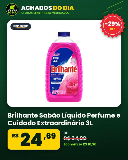 Brilhante Sabão Líquido Perfume e Cuidado Extraordinário 3L