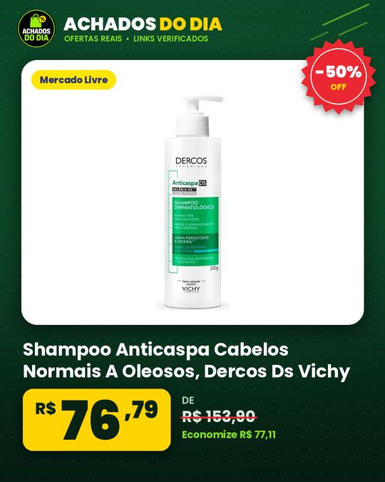 Shampoo Anticaspa Cabelos Normais A Oleosos, Dercos Ds Vichy, 300g