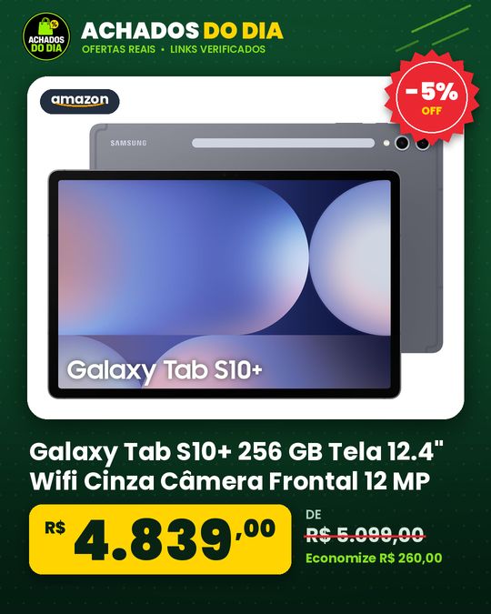 Galaxy Tab S10+ 256 GB Tela 12.4" Wifi Cinza Câmera Frontal 12 MP
