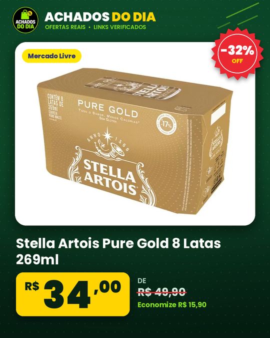 Stella Artois Pure Gold 8 Latas 269ml