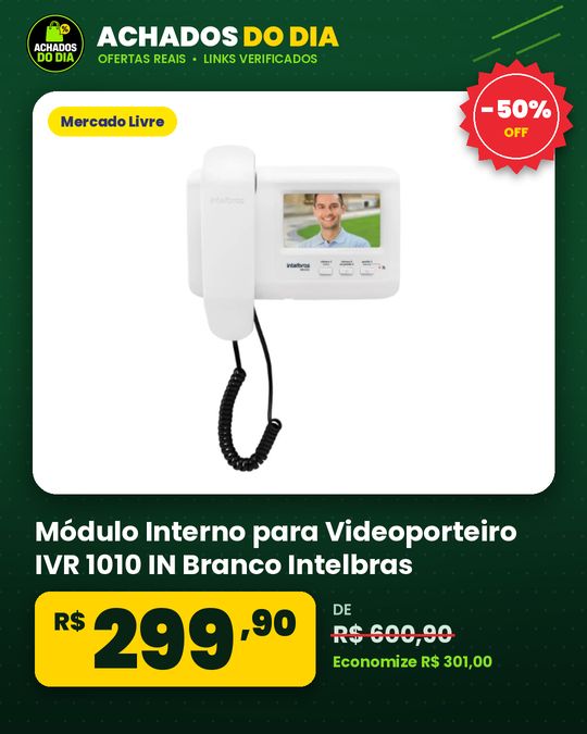 Módulo Interno para Videoporteiro IVR 1010 IN Branco Intelbras
