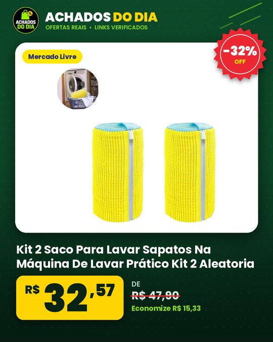 Kit 2 Saco Para Lavar Sapatos Na Máquina De Lavar Prático Kit 2 Aleatoria